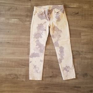Nwot 7 for all mankind pink printed stretch skinny
